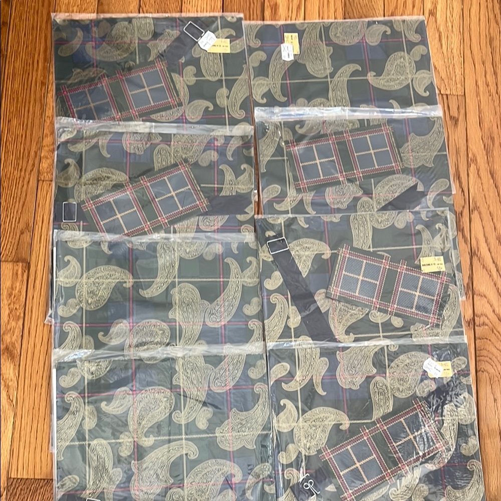 Lord & Taylor Paisley and Plaid Gift Wrap Set Wrapping Paper Vintage Birthday